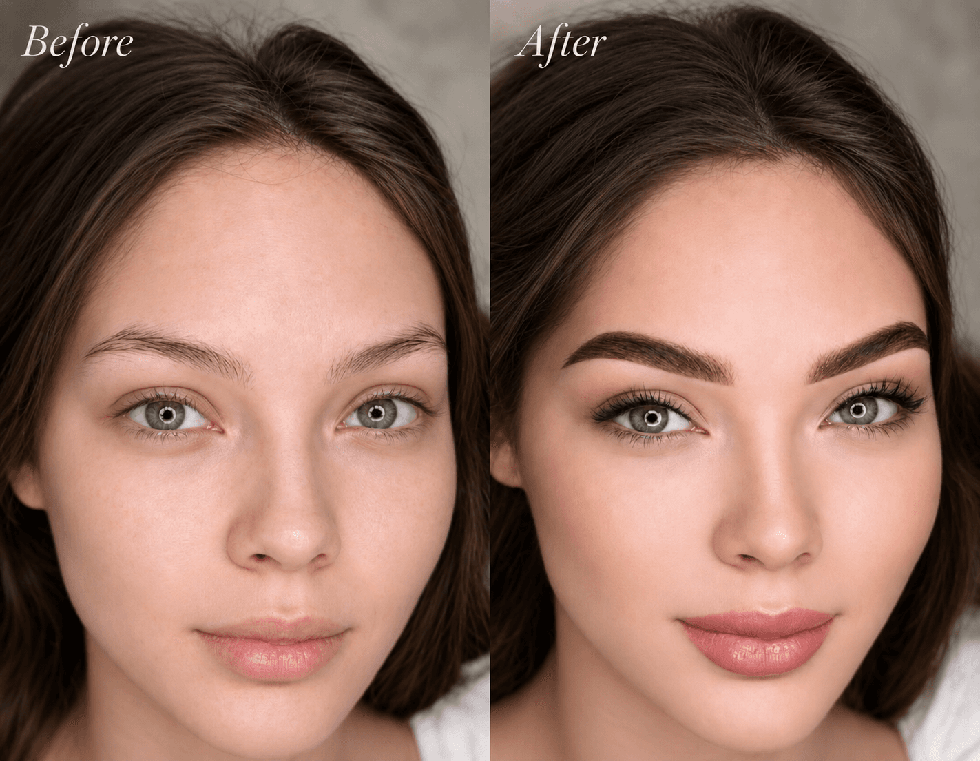 Powder brows touch-up result