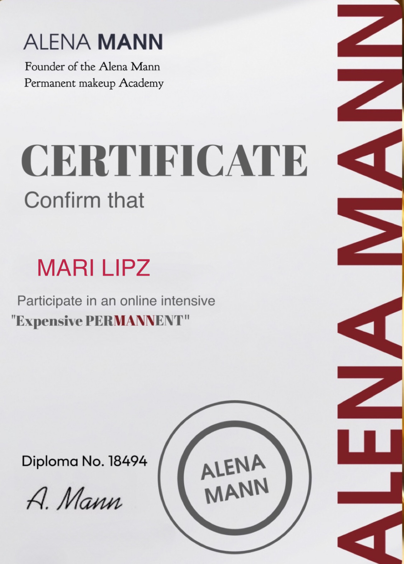 Certificate